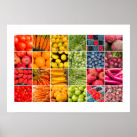 Poster de Colagem de frutas e Vegetais