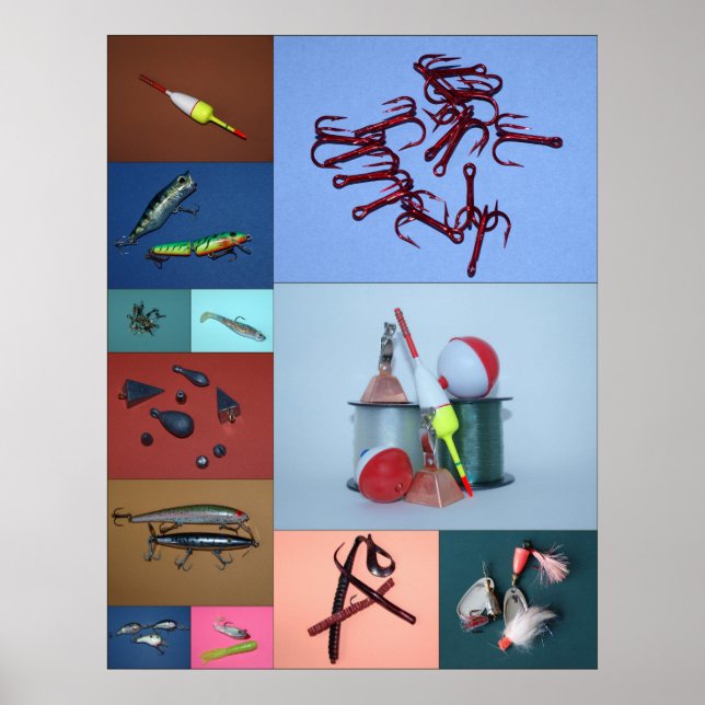 Poster de Colagem de Pesca (Frente)