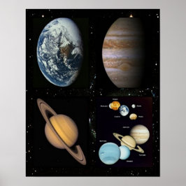Poster de colagem de planetas
