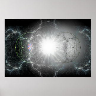 Poster de colisão antimatéria-matéria