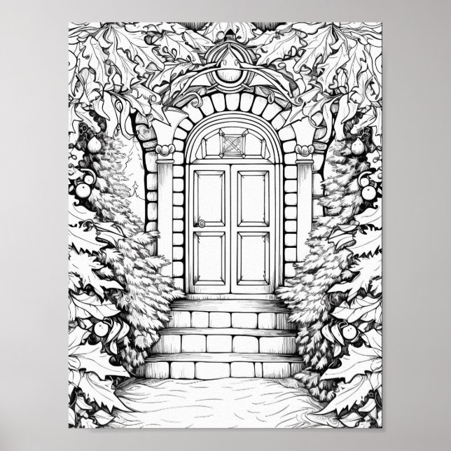 Poster de Coloração da Hora de Natal (Frente)