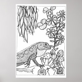 poster de coloração de 13x19 com lagarto