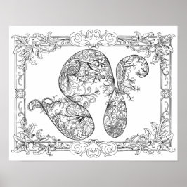 Poster de Coloração de Adultos "Artes Florais"