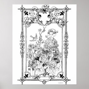 Poster de Coloração de Adultos "Momentos de Arte