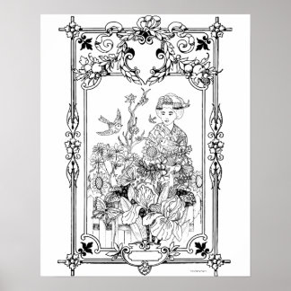 Poster de Coloração de Adultos "Momentos de Arte d