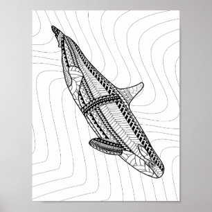 Poster de Coloração de Adultos Orca