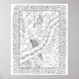 Poster de Coloração de Adultos "Paz, Amor e Joy Ar