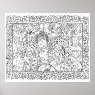 Poster de Coloração de Adultos "Spoon Falls Art"