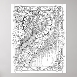 Poster de Coloração de Adultos "Terras de Arte de