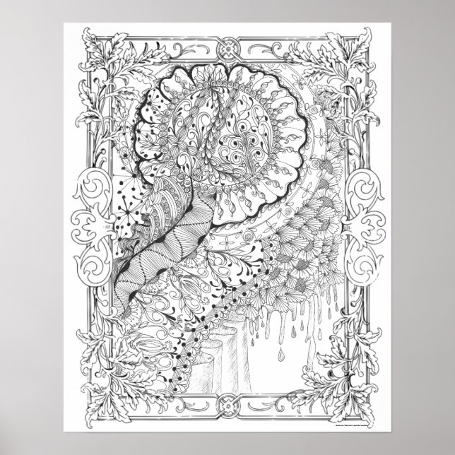 Poster de Coloração de Adultos "Terras de Arte de  (Frente)