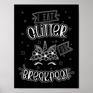 Poster de Coloração de Fundo Preto do Unicorn Engr