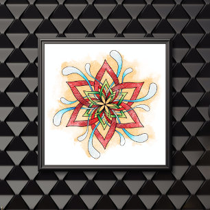 Poster de Coloração do Adulto Mandala Sobreposto