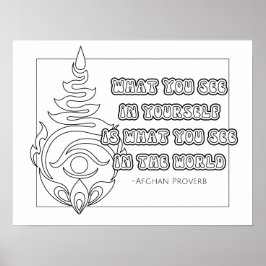 Poster de Coloração do Provérbio Afegão