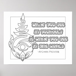 Poster de Coloração do Provérbio Afegão