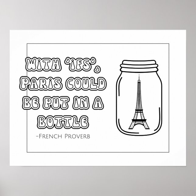 Poster de coloração do provérbio francês (Frente)