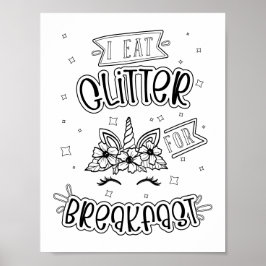 Poster de Coloração do Unicorn Engraçado