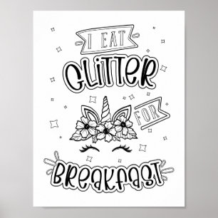 Poster de Coloração do Unicorn Engraçado