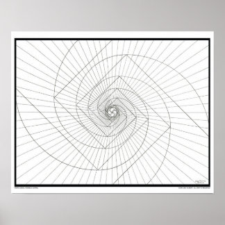 Poster de Coloração Espiral de Fibonacci Deosil de