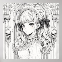 Poster de coloração Gothic Lolita