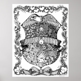 Poster de coloração "na linha de serviço"