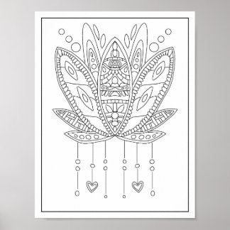 Poster de Coloração para Adultos do Lotus Mandala