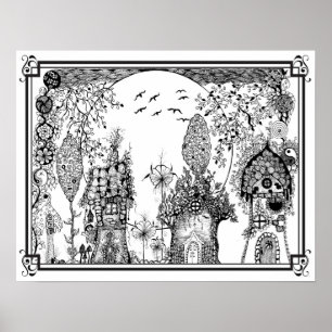 Poster de colorir "A Sra. Dee's Gnome Tiny Homes"