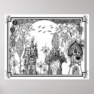 Poster de colorir "A Sra. Dee's Gnomo Tiny Homes"