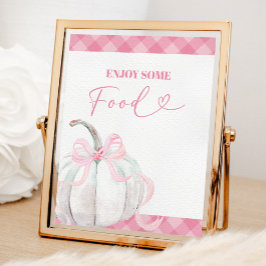 Poster de Comida de aniversário da menina de abóbo