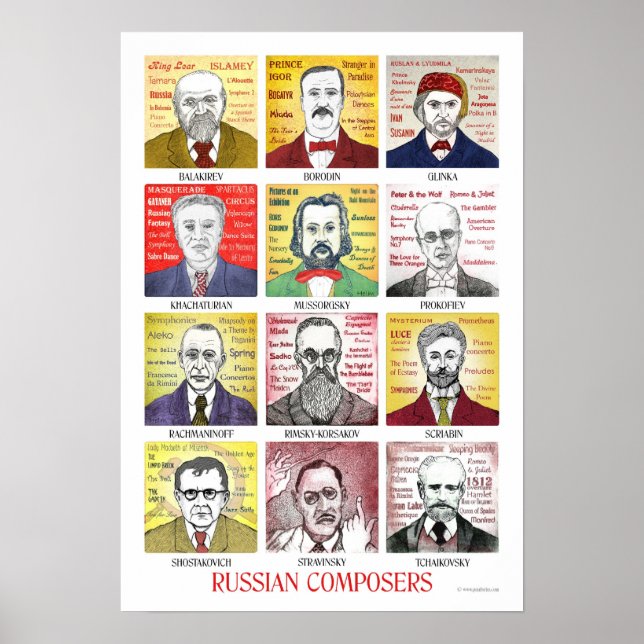 Poster de compositores russos (Frente)
