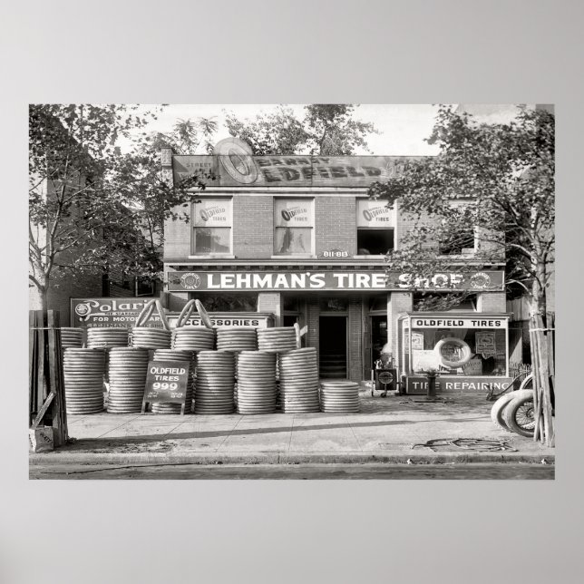 Poster de Compro de pneus Vintage (Frente)