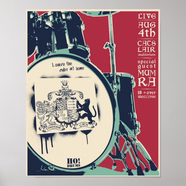 Poster de concerto de T-cats (Frente)