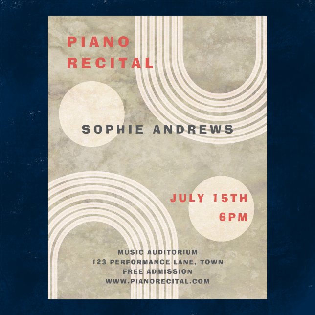 Poster de concerto musical mínimo Abstrato moderno (Criador carregado)