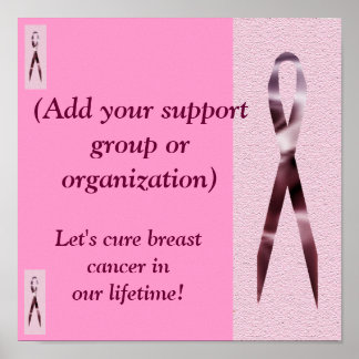 Poster de Consciência do Cancer da Mama Personaliz