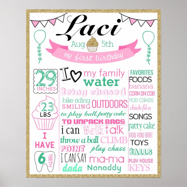 Poster de conselho de sinal de marco de primeiro a (Frente)