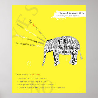 Poster de Conservação do Elefante Responsável do T
