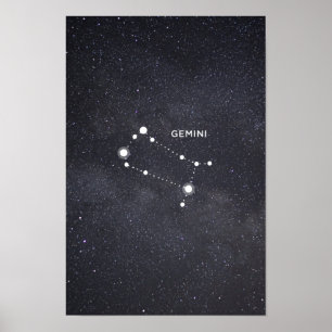 Poster de constelação Gemini Zodiac