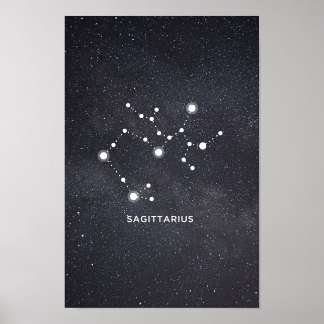 Poster de constelação Zodiac Sagittarius (Frente)