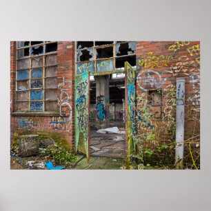 Poster de construção abandonado arte da rua dos