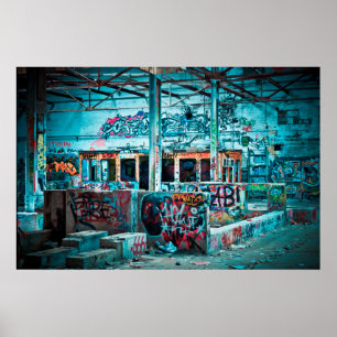 Poster de construção abandonado arte da rua dos