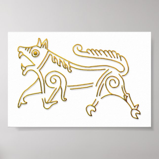 Poster de contorno Vang Runestone-gold (Frente)