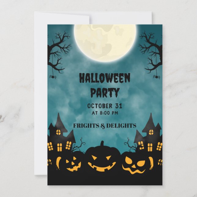 Poster de Convite para Festa de Halloween Spooky (Frente)