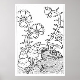 poster de cor 13x19 com um sapo