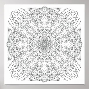 Poster de cor - Ilusões ópticas Mandala B