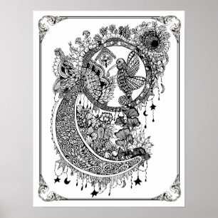 Poster de cor "Néctar Hummingbird da Sra. Dee"