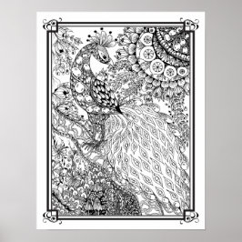 Poster de cor "Peacock majestoso da Sra. Dee"