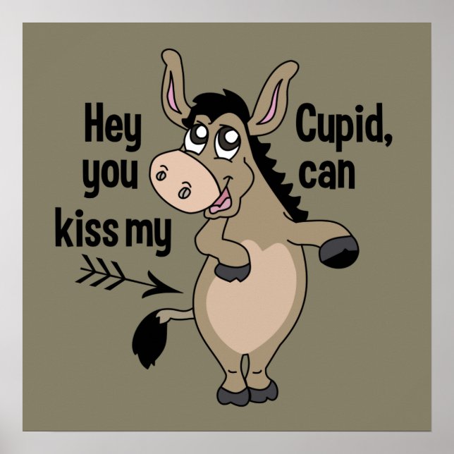 Poster de cor personalizada de burro anti-Namorado (Frente)