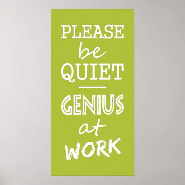 Poster de cor personalizada Genius at Work (Frente)
