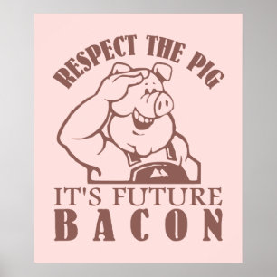 POSTER de cor personalizada PIG TO BACON