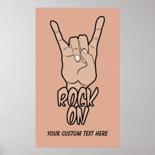 POSTER de cor personalizada ROCK ON