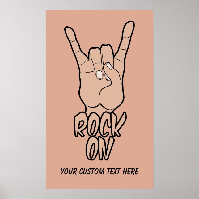 POSTER de cor personalizada ROCK ON (Frente)